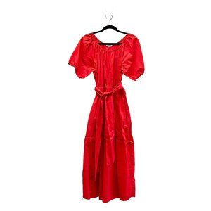 Roller Rabbit Short Sleeve Tie Waist Maxi Dress Size Medium Red